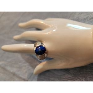 Simulated Star Sapphire Signet Ring